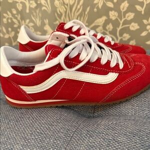 Vans Red and White Women's Sneakers